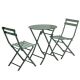 GAWEZA Green 3-Piece Metal Round 28.35 in Outdoor Bistro Set