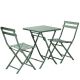 GAWEZA Green 3-Piece Metal Square 28.35 in Outdoor Bistro Set