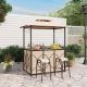 Costway 3-Piece Brown Metal Outdoor Bar Set
