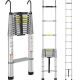 VEVOR Telescoping Ladder, 15 ft. Aluminum One-button Retraction Extension Ladder, 400 lbs. Capacity with Non-slip Feet SSLTQL15190KGJVF3V0-0730