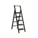 Tidoin 5.3 ft. Black Steel Folding 5 Step Ladder (9 ft. Reach), 600 lbs. Load Capacity Ladder-YD-012