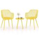 Costway Modern Elegance Yellow 3-Piece Plastic Round Outdoor Bistro Set