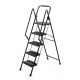 Tidoin 5.2 ft. Black Steel Folding 5 Step Ladder (8 ft. Reach), 500 lbs. Load Capacity Ladder-YD-017