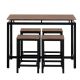 Zeus & Ruta 5-Pieces Dark Brown Metal Outdoor Dining Set Modern Industrial Design Bar Table Set for Dining Room Indoor