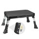 Angel Sar 330 lbs. Black Metal Step Stool with Non-Slip Rubber Feet and Platform Mat for Kitchen, Bedroom, RV Use CO53YT59