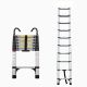 Amucolo 9.5 ft. Aluminum Multi-Purpose Folding Telescoping Extension Ladder with Hooks, 330 lbs. Load Capacity SEC-CYW2-988