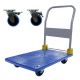 Miscool 880 lbs. Capacity Platform Truck Flatbed Cart Heavy Duty Steel Foldable Push Cart Dolly with Swivel Brake Casters HPHC-880AU-BU22