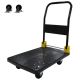 Miscool 440 lbs. Capacity Platform Truck Flatbed Cart Heavy Duty Steel Foldable Push Cart Dolly with Swivel Brake Casters HPHC-440AU-BK22