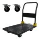 Miscool 880 lbs. Capacity Platform Truck Flatbed Cart Heavy Duty Steel Foldable Push Cart Dolly with Swivel Brake Casters HPHC-880AU-BK22