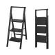 Kahomvis Folding Step Stool, 3 Step Steel Step Ladder (8.5 ft. Reach), 330 lb. Load Capacity Type IA Duty Rating Ladder-LKF-T3B