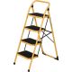 Yellow 4-Step Iron Step Stool, Lightweight Step Ladder (8 ft. Reach Height), 330 lb. Load Capacity io-67