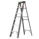 WRIGHTMASTER 6 ft. Reach Foldable Fiberglass Step Ladder in Gray 250 lbs. Capacity ZE-W-04172