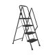 Kahomvis Folding Step Stool, 4.5 ft. 4 Step Steel Step Ladder (10 ft. Reach Height), 500 lb. Load Capacity Type IAA Duty Rating Ladder-LKS-4B