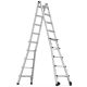 WRIGHTMASTER 22 ft. Multi-Position Extension Aluminium Ladder with Wheels, A-Frame and Straight Ladder, ANSI 300 lb. Weight Rating ZE-W-01199