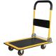Yellow Foldable Handle 330 lb. Capacity Steel Push Cart Dolly, Moving Platform Hand Truck with 360° Swivel Wheels io-98