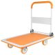 Orange Foldable Handle 660 lb. Capacity Steel Dolly Cart Platform Truck Heavy Duty Moving Platform Hand Truck w/ Wheels io-104