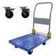 Blue 28 in. D x 19 in. W Metal Foldable Platform Handle Push Hand Truck Cart, 440 lbs. Capacity Dolly Cart on Wheels io-106