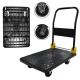 Black 36 in. D x 24 in. W Metal Foldable Platform Push Hand Truck Cart 880 lbs. Weight Capacity Dolly Cart on 5