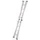 WRIGHTMASTER 17 ft. Aluminium Alloy Foldable Extension Ladder, A-Frame, 250 lb. Load Capacit YKJW93468
