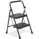 2-Step Steel Step Stool, 800 lbs. Load Capacity Folding Portable Step Ladder (7ft. Reach Height) io-133