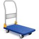 Blue Metal 440 lb. Capacity Platform Truck Dolly Cart with Swivel Wheels Foldable Push Hand Cart for Loading and Storage io-139