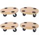 15 in. Round Furniture Moving Dolly Heavy Duty Wood Rolling Mover with Wheels for Heavy Items 500 lbs. Capacity (4 Pack) io-166