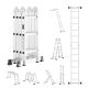 VEVOR Folding Ladder 7-in-1 Tall Step Ladder a Frame 3-Step Adjustable Telescoping Ladder 12 ft. Reach Height Multi-Position DGNZDTLHJ3JJE88GCV0