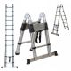 WRIGHTMASTER 12.5 ft. Stainless Steel Extension Ladder with 2-Triangle Stabilizers, 1-Touch Switch for Slow Descent, 330 lb. YKJ987226