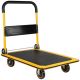 Huluwat Yellow 660 lbs. D-Handle Foldable Platform Hand Truck with 2 360° Wheels and 2-Fixed Wheels S-9126278