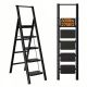 WRIGHTMASTER 5.3 ft. Carbon Steel Leaning Step Ladder (9 ft. Reach), 600 lb. Load Capacity Type IAA Duty Rating ZEY186091