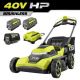 RYOBI 40V HP Brushless 21 in. Cordless Walk Behind Self-Propelled Mower w/ (2) 6. 0Ah Batteries, 8. 0Ah EDGE Battery & Charger RY40HPLM01K2-OP40806TA