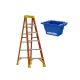 Werner 6 ft. Fiberglass Step Ladder with 300 lbs. Load Capacity Type IA Duty Rating and Lock-in Job Bucket Accessory NXT1A06xAC50-JB-3