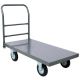 Huluwat Gray 24 in. x 48 in. 2000 lbs. D-Handle Steel Smooth Deck Hand Truck with 2-Straight and 2-Swivel Wheels S-66514150