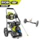 RYOBI 3300 PSI 2.4 GPM Cold Water Gas Pressure Washer with 212cc Engine and Water Broom RY80589-RY31211