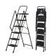 Tidoin 5.9 ft. White Steel Folding 5 Step Ladder (9.9 ft. Reach), 500 lb. Load Capacity Ladder-YD-025