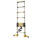 WRIGHTMASTER 11.5 ft. Aluminum Extension Ladder with 360° Rotatable Stabilizer Bar and Metal Tool Suction Magnetic Strip, 330 lbs. ZEYP257438