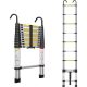 LSFA 2.64 ft.-10.5 ft. Aluminum Telescopic Ladder, Suitable for Lofts, Daily Household Use, Load-Bearing 330 lbs. 12 ft. HD-JClt2