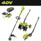 RYOBI 40V 15 in. Expand-It Cordless Capable String Trimmer, Edger and Tiller Attachments with 4.0 Ah Battery and Charger RY40ST01K-RYEDG-RYTIL