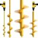 1.6 x 16.5 in. 3.5 x 16 in. Earth Auger Bit, Garden Auger Drill Bit for Planting-Fit with 3/8 in. Hex Drive Dril-2 Pcs JT00329-BL