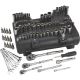 Klutch Mechanic's Socket Set, 97-Pc., 1/4in., 3/8in. & 1/2in. Drive, SAE & Metric