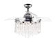 Parrot Uncle Mateo 42 in. Indoor Chrome Downrod Mount Retractable Chandelier Ceiling Fan w/ Light Kit and Remote Control