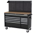 Husky Modular Tool Storage 52 in. W Standard Duty Black Mobile Workbench Cabinet with Pegboard