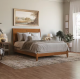 AFI Portland Light Toffee Natural Bronze Solid Wood Frame Queen Panel Bed