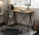 Homy Casa Maddie 47 in. Brown Manufactured Wood Computer Writing Desk with 2 Shelves