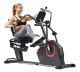 Sunny Health & Fitness - Premium Smart Programmable Electro-Magnetic Resistance Recumbent Elliptical Cross Trainer - Black