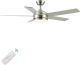 YUHAO 52 inch Brushed Nickel ceiling fan w/ lights and remote control