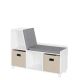 RiverRidge Home Kids White Storage Bench with Cubbies with Taupe Bins (2-Piece)