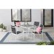 StyleWell Marivaux Black and White 5-pc Steel Outdoor Patio Dining Set with Tile Top Table and Black Sling Chairs