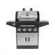 Monument Grills 4-Burner Propane Gas Grill in Stainless with Clear View Lid, LED Controls and Side Burner