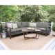 Leisure Made Augusta 5-Piece Wicker Outdoor Sectional Set w/ Gray Cushions